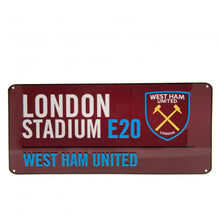 Load image into Gallery viewer, West Ham United FC Colour Street Sign
