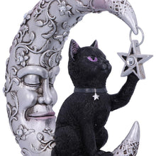Laden Sie das Bild in den Galerie-Viewer, Celestial Moon and Cat Statue Enchanted Lunar Feline Ornament Witchy Decor
