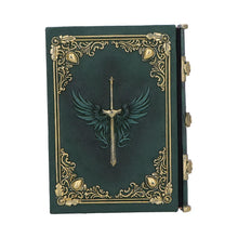 Load image into Gallery viewer, Fantasy Dragon Grimoire Gothic Spell Book Journal with Green Sculpted Cover
