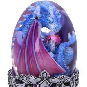 Water Baby Dragon Egg Figurine - Mystical Resin Statue Fantasy Ornament 12cm