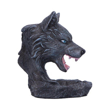 Laden Sie das Bild in den Galerie-Viewer, Dark Wolf Head Backflow Incense Burner | Hand-Painted Resin Aromatherapy Ornament 11.5cm
