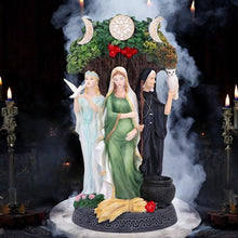 Laden Sie das Bild in den Galerie-Viewer, Maiden, Mother, Crone Painted Triple Goddess Figurine 26cm Wiccan Pagan Decor
