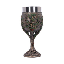 Load image into Gallery viewer, Mother Earth Goblet Pagan Goddess Chalice Wiccan tree Of Life Stainless Insert
