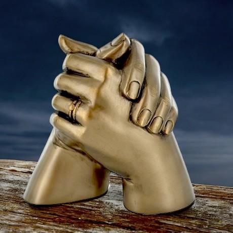 Prezents.com Marriage Hands Sculpture Cold Cast Bronze Anniversary Engagement Wedding Gift Decor