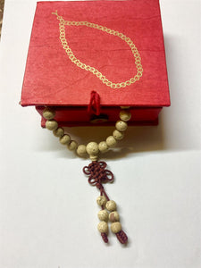 Lotus Buddha Prayer Mala Beads – 50cm Natural Beaded Meditation Necklace with Box