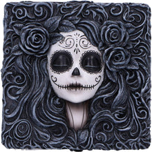 Load image into Gallery viewer, Gothic Day of the Dead Trinket Box Sugar Skull Storage Box  Flor de Muerte Altar
