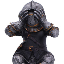 Load image into Gallery viewer, Medieval Knight Figures Shelf Sitters Set Gothic See No, Hear No, Speak No Evil
