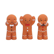 Load image into Gallery viewer, Gingerbread Three Wise Statues 9cm See Hear Speak No Evil Xmas Table Decorations

