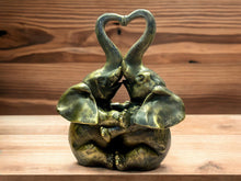 Load image into Gallery viewer, Love Entwined Elephants Statue, 24cm – Heart-Shaped Resin Elephant Couple for Romantic Home Decor
