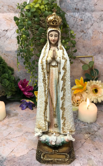 Blessed Virgin Mary Our Lady of Fatima Statue Ornament Figurine Religious Sculpture for Home or Chapel-OsirisTradingUK