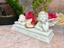 Load image into Gallery viewer, Angelic Cherubs Resin Candle Holder, Elegant Twin Cherub Tealight Stand, Indoor Decorative Angel Figurine, Heavenly Inspired Home Accent-OsirisTradingUK
