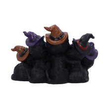 Load image into Gallery viewer, Mystical Light Up Black Cats &amp; Cauldron Ornament Wicca Witchcraft Home Decor Gift
