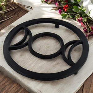 Triple Moon Goddess Aluminium Trivet - Pagan Altar Wiccan Decor