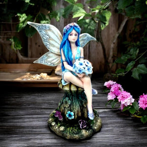 Bryony Fairy Figurine 17.5cm - Hand-Painted Nature Fairy Ornament with Detachable Wings