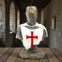 Load image into Gallery viewer, Medieval Templar Bust Crusader Knight Armour Gothic Collectible Home Decor
