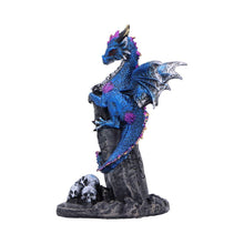 Load image into Gallery viewer, Gothic Fantasy Protector Dragon On Pillar &amp; Skulls Ornament Mythical Art Statue
