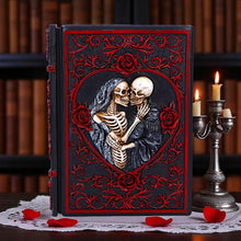 Load image into Gallery viewer, Macabre Skeleton Lovers Grimoire Journal Gothic Horror Couple Notebook Art
