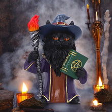 Load image into Gallery viewer, Magical Sorcerer Cat Figurine Wizard Ornament Wiccan Gothic Gift Witchcraft Decor
