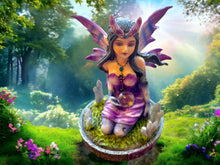 Load image into Gallery viewer, Enchanted Sagittarius Zodiac Fairy Statue - Mystical Purple Winged Fairy Figurine with Crystal Orb, Handcrafted Resin Decor, 9.5cm-OsirisTradingUK
