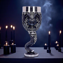Load image into Gallery viewer, Pawzuph Occult Goblet Gothic Cat Chalice Pentagram Cup Pagan Altar Drinkware
