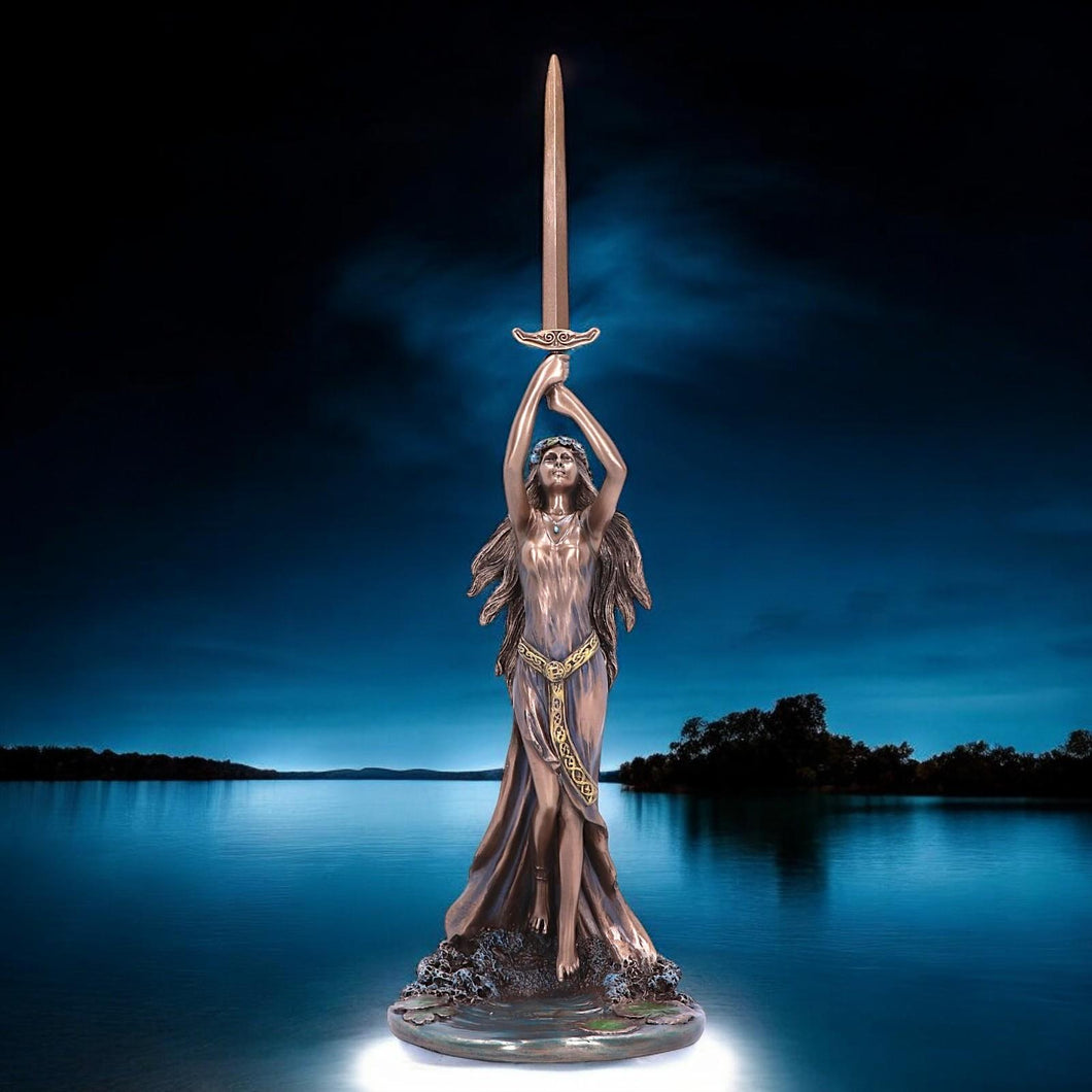 Lady of the Lake with Excalibur 33cm | Bronze Mythological Figurine