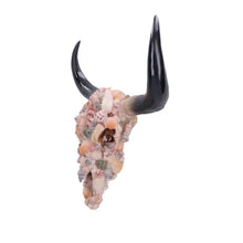 Load image into Gallery viewer, Seashell Bison Skull Ornament Coastal Gothic Decor Ocean Inspired Sculpture Art
