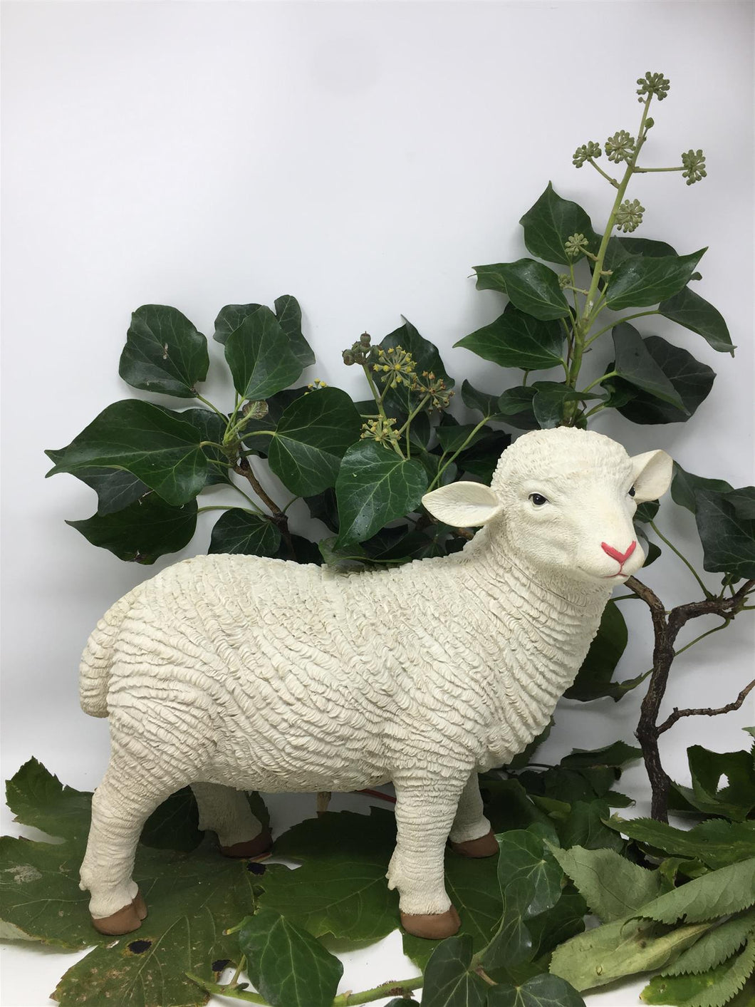 Osiris Trading UK Realistic Effect Standing Lamb Figurine Statue Garden Ornament Farm Lawn Decoration Patio Sheep Sculpture