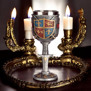 Knight Templar Goblet Medieval Chalice Crusader Cup Gothic Drinkware Decor 19cm