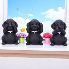Load image into Gallery viewer, Black Labrador Puppies Three Wise Dog Figurines Pet Decor See No Evil ornament
