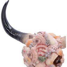 Load image into Gallery viewer, Seashell Bison Skull Ornament Coastal Gothic Decor Ocean Inspired Sculpture Art
