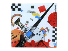 Load image into Gallery viewer, Vibrant Wassily Kandinsky Art Glass Plate - Abstract Decorative Plate 13x13cm - Modern Art Inspired Home Decor
