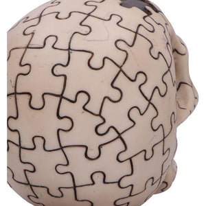 Gothic Puzzled Skull Ornament Jigsaw Fantasy Art Spooky Halloween Statue Gift