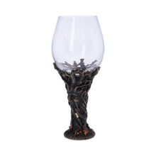 Load image into Gallery viewer, Spirit of the Forest Goblet Ancient Green Man Chalice Pagan Glass Wiccan Decor
