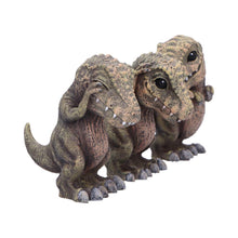 Load image into Gallery viewer, Three Wise T-Rex Dinosaur Figurines Set See No, Speak No, Hear No Evil Figurines
