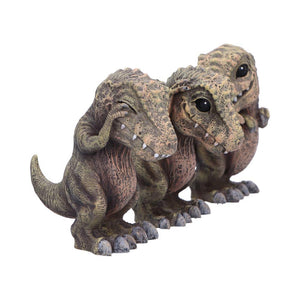 Three Wise T-Rex Dinosaur Figurines Set See No, Speak No, Hear No Evil Figurines