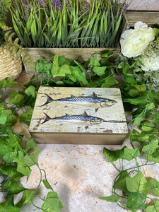 Vintage Style Handmade Mackerel Hinged Storage Box Reclaimed Wood-OsirisTradingUK