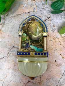 Our Lady of Lourdes Water Font Mary Wall Plaque Ornament for Home or Chapel