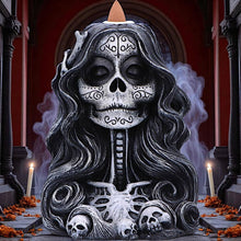 Load image into Gallery viewer, Gothic Skull Backflow Incense Burner Day of the Dead Cone Holder Halloween
