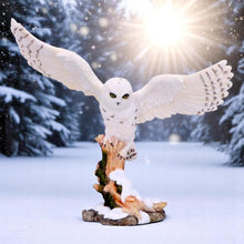 Load image into Gallery viewer, Majestic Snowy Owl Figurine Winter Scene Sculpture Wildlife Statue Art Decor Gift
