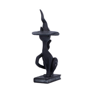 Gothic Witch Cat Ornament Crescent Moon & Star Decor Spooky Wiccan Figurine