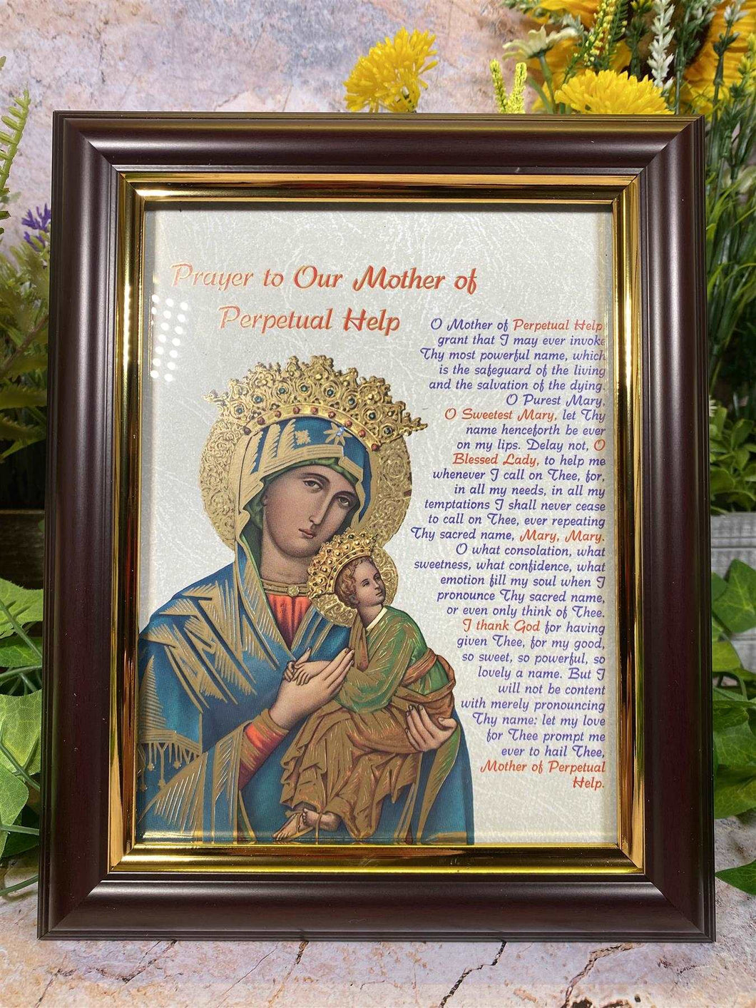 Divine Beauty Laminated Picture of Virgin Mary Our Lady of Perpetual Help Perfect Wall Decor-OsirisTradingUK