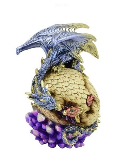 Majestic Dragon with Hatchlings Statue - Fantasy Decor - Resin Art Sculpture-OsirisTradingUK