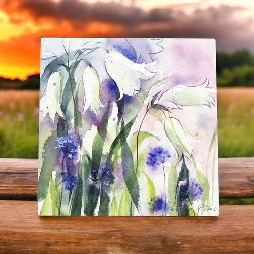 Exquisite Snowdrops Ceramic Tile Picture Plaque Floral Wall Art Decor by P Stone-OsirisTradingUK