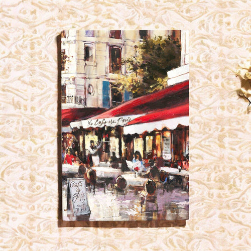 CHAMPS ELYSEES 2 Ceramic Art Tile by Brent Heighton - Paris Cafe Scene 30x20 cm, Ready to Hang, French Street Decor
