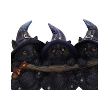 Load image into Gallery viewer, Black Cat Key Holder Witches Broomstick Wall Hook Gothic Decor Ornament Wiccan
