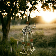 Load image into Gallery viewer, Ethnic Elephant Wind Chime | Spiritual Rudraksha Beads | Meditation Garden | Harmonious Bells | Cultural Home Accent | Feng Shui Balancing-OsirisTradingUK
