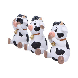 Three Wise Cows Figurine Set See No Hear No Speak No Evil Farm Yard Ornaments