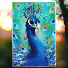 Load image into Gallery viewer, D. Finney Peacock Ceramic Wall Art Tile 30x20cm | Colourful Bird Painting Decor
