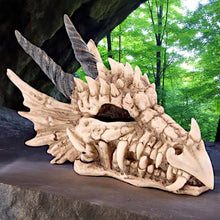 Load image into Gallery viewer, Fantasy Dragon Skull Money Box | Gothic Resin Coin Bank 19cm | Mythical Beast Home Decor Gift
