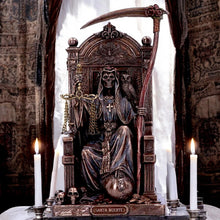 Load image into Gallery viewer, Santa Muerte Statue Spiritual Occult Throne Figurine Gothic Holy Death Altar Decor
